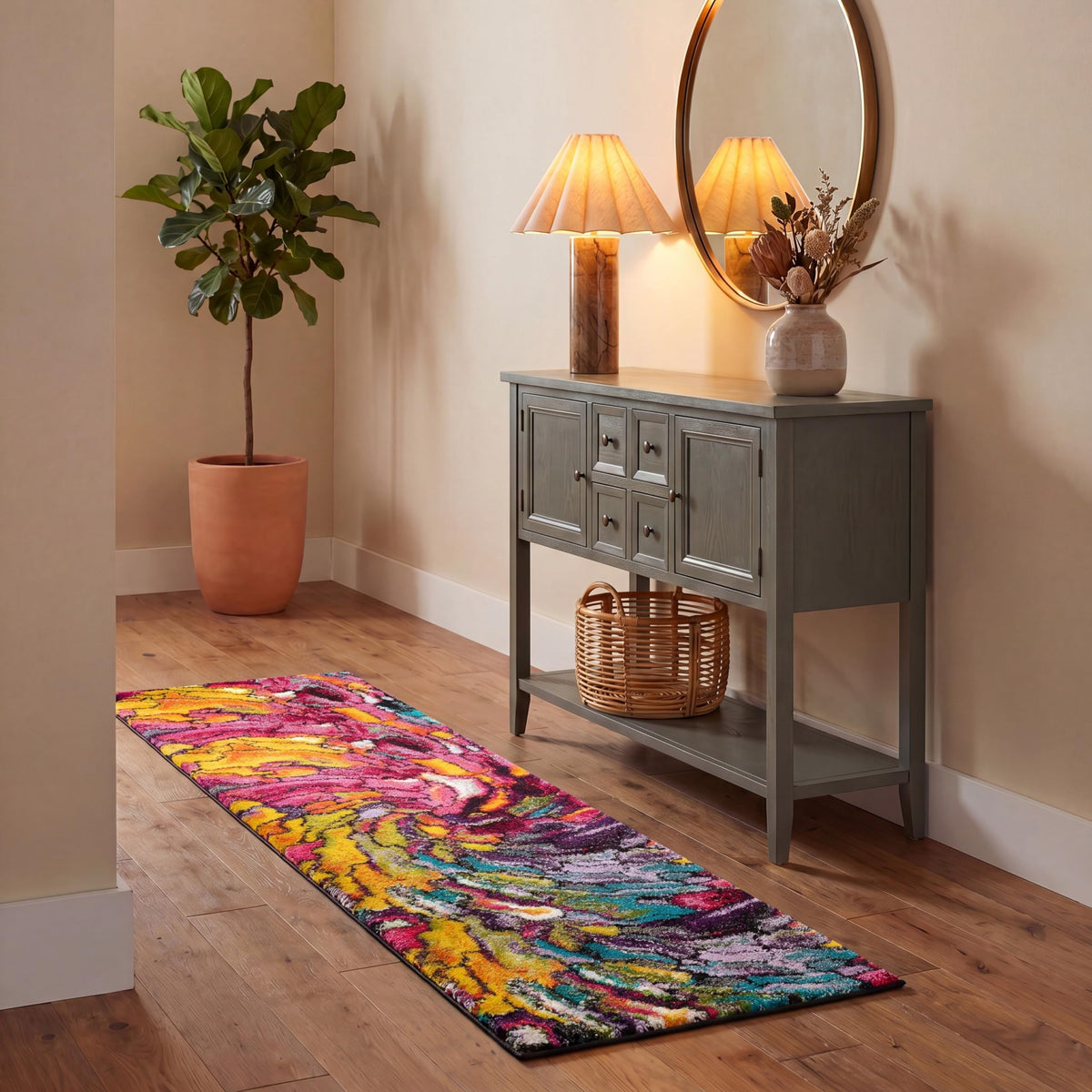 SAFAVIEH Area Rug 8x10 - Fiesta Shag Collection - Large - Multi, Abstract Rainbow Design, Non-Shedding & Easy Cleaning, Ideal for Living Room, Bedroom, Dining Space (FSG373M)