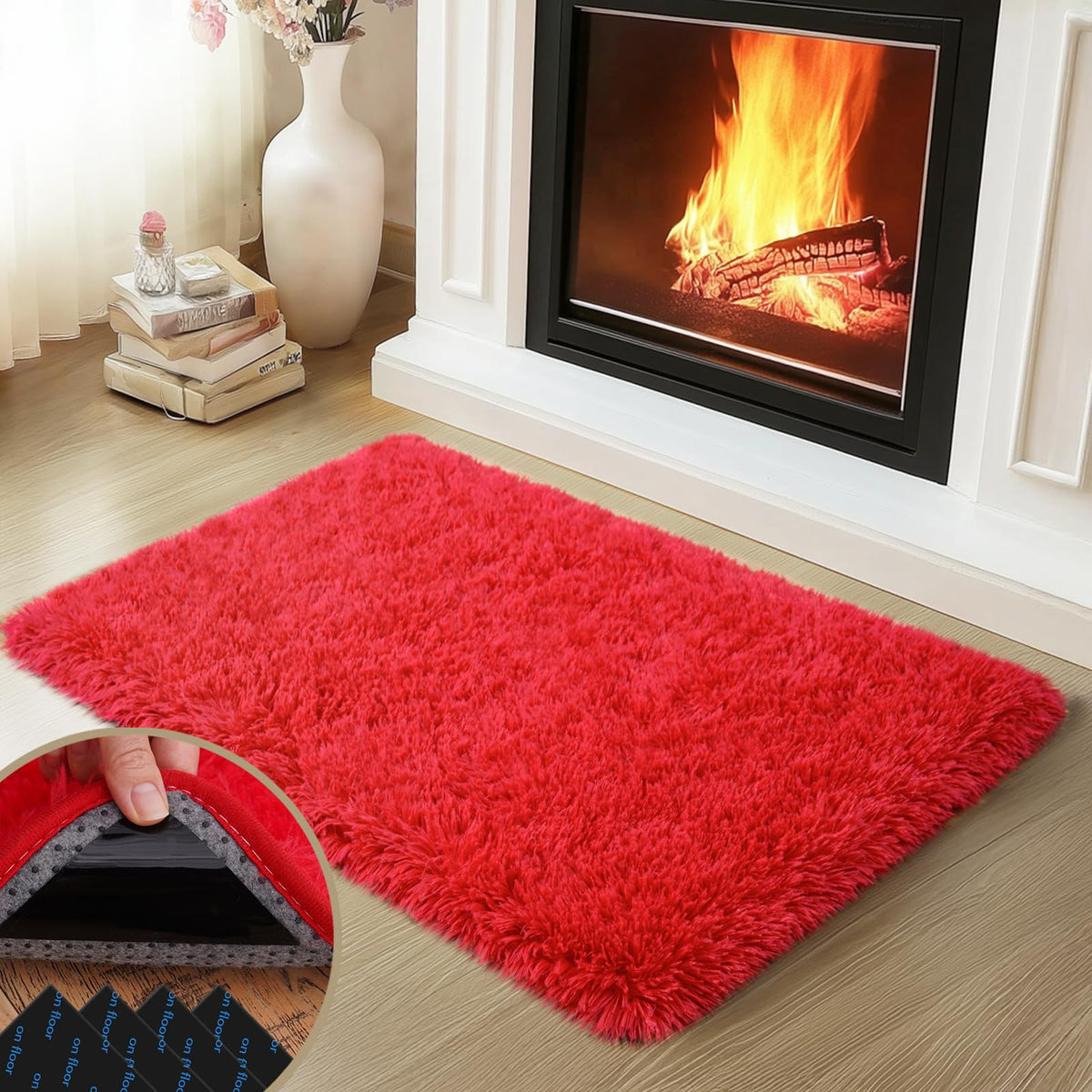 Mugorn Small Soft Shag Rugs for Bedroom, 4x6 Fluffy Area Rugs for Living Room