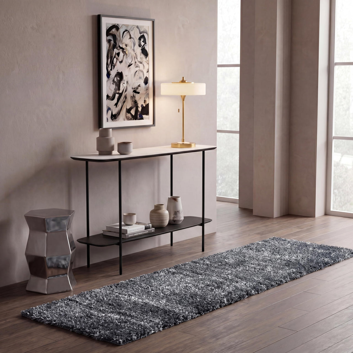 SAFAVIEH Hudson Shag Rug 10x14, Plush X-Large Ivory & Grey SGH295B