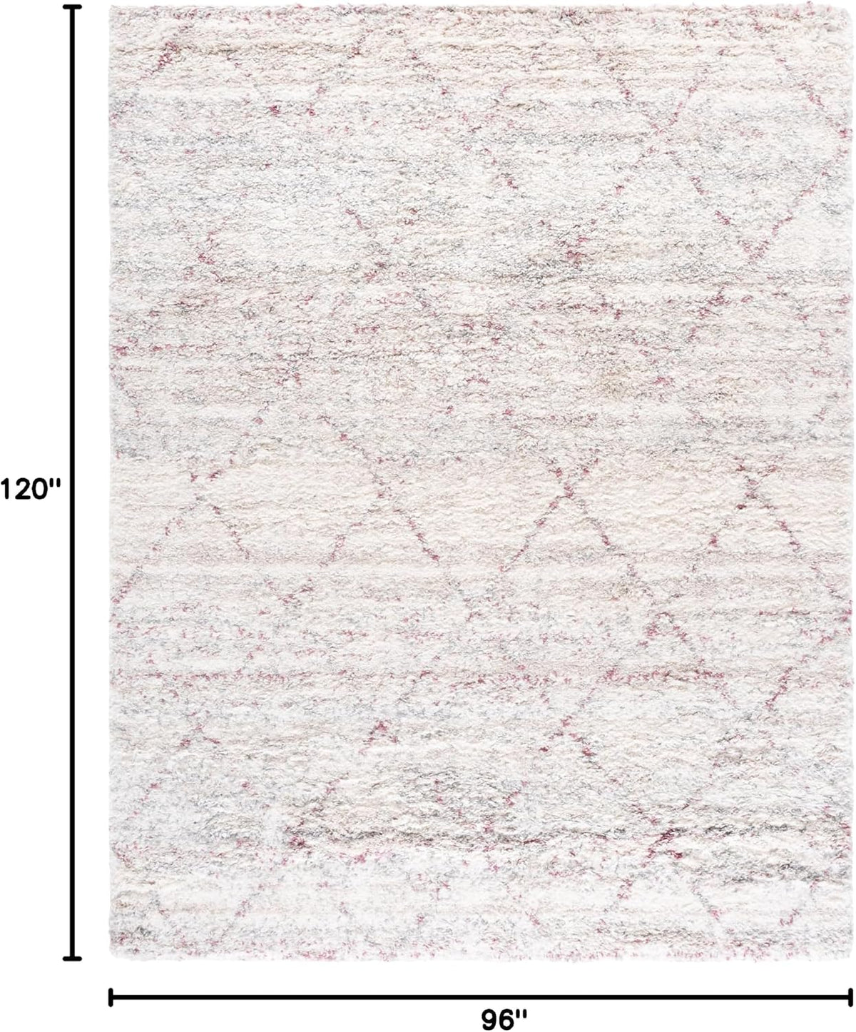SAFAVIEH Area Rug 8x10 - Fontana Shag Collection - Large - Pink & Ivory, Modern Design, Non-Shedding & Easy Cleaning, Ultra Plush Thick Pile, Ideal for Living Room, Bedroom, Dining Space (FNT886U)