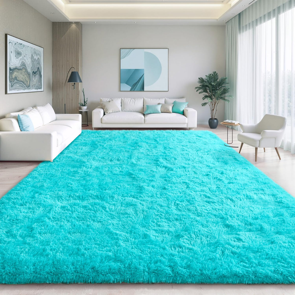 EVOIONOS Pink Round Rug for Bedroom, 4x4 Ft Fluffy Soft Circle Area Rugs for Living Room, Plush Shaggy Circular Carpet for Indoor Floor Bedside Girls Nursery, Machine-Washable Home Decor Aesthetic