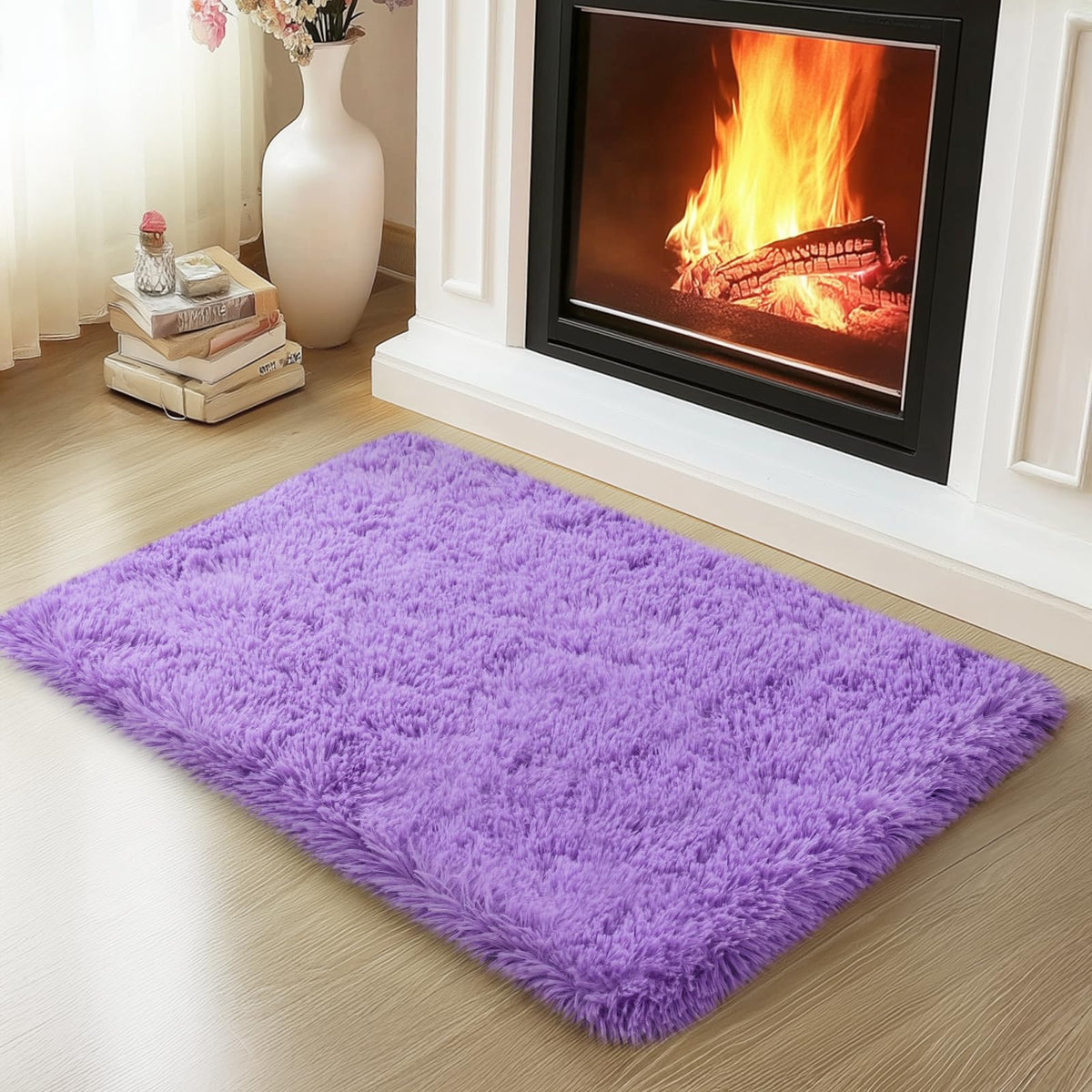 Mugorn Small Soft Shag Rugs for Bedroom, 4x6 Fluffy Area Rugs for Living Room