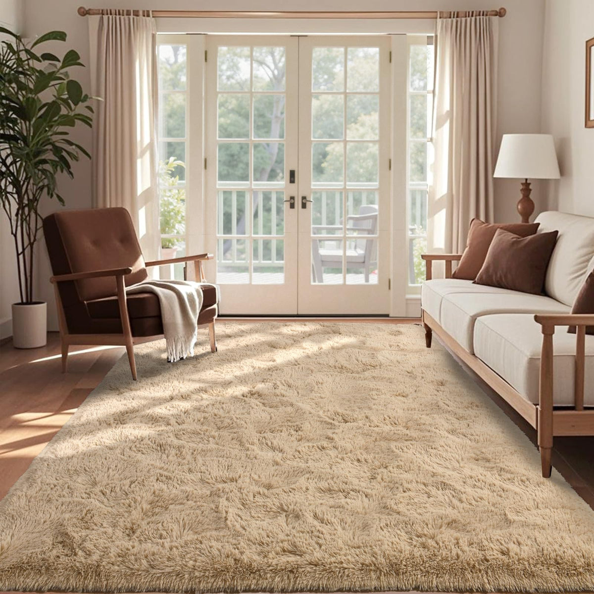 8x10 Ft Extra Large Shag Rugs for Living Room, Tie Dyed Ultra Soft Fluffy Furry Area Rugs for Bedroom Indoor Floor, Aesthetic Carpet for Kids Home Decor (Dark Grey)