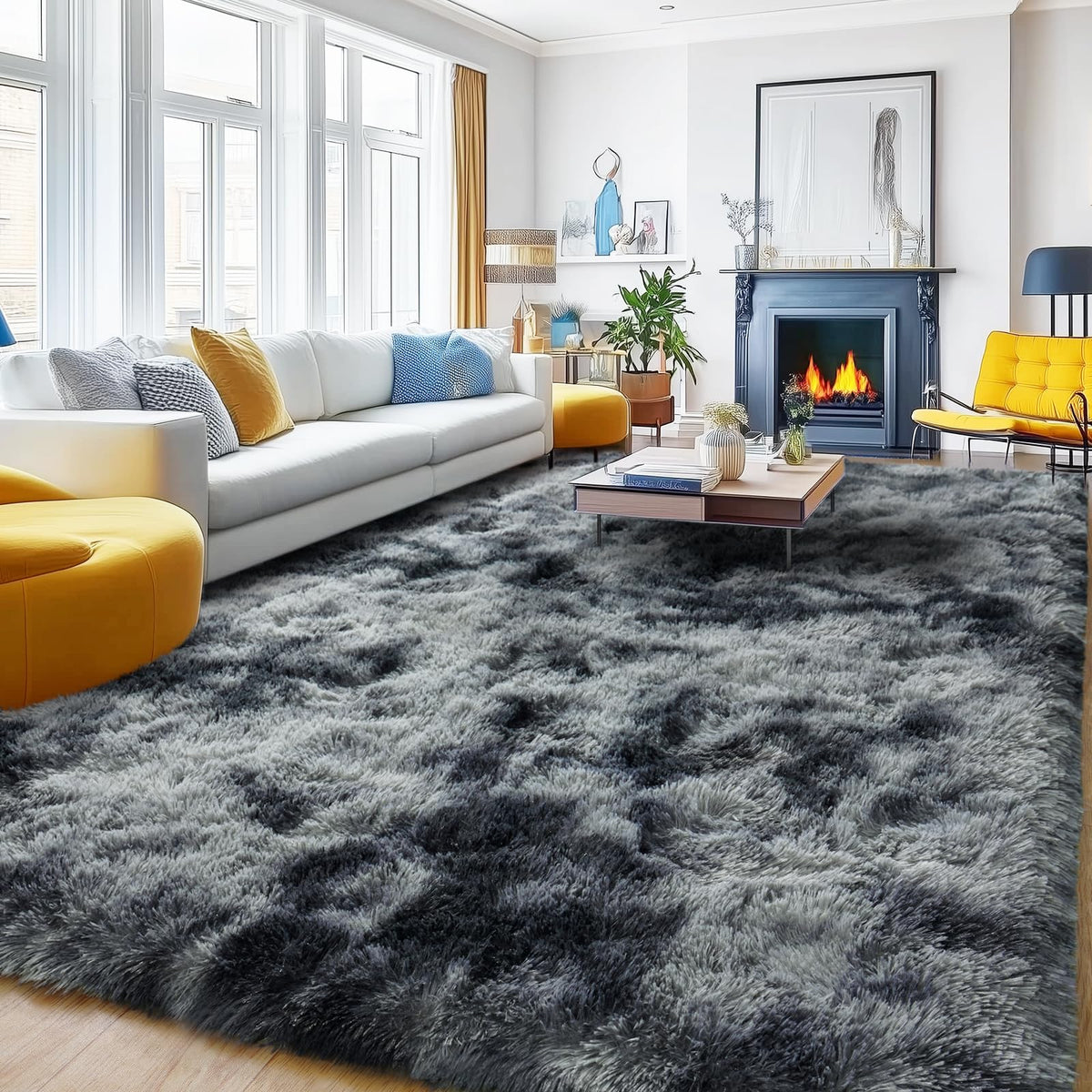 8x10 Shag Area Rug for Living Room, Fluffy Plush Rug Non-Slip Floor Carpet