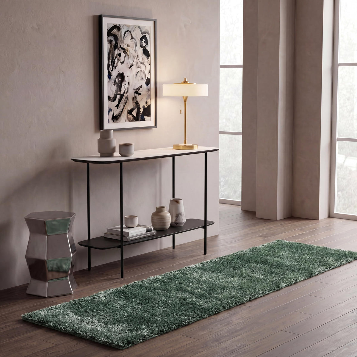SAFAVIEH Hudson Shag Round Rug 4', Plush Gold SGH220D