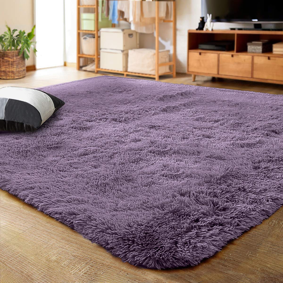 LOCHAS Area Rugs Fluffy Living Room Carpets for Kids Bedroom 6x9, Cream
