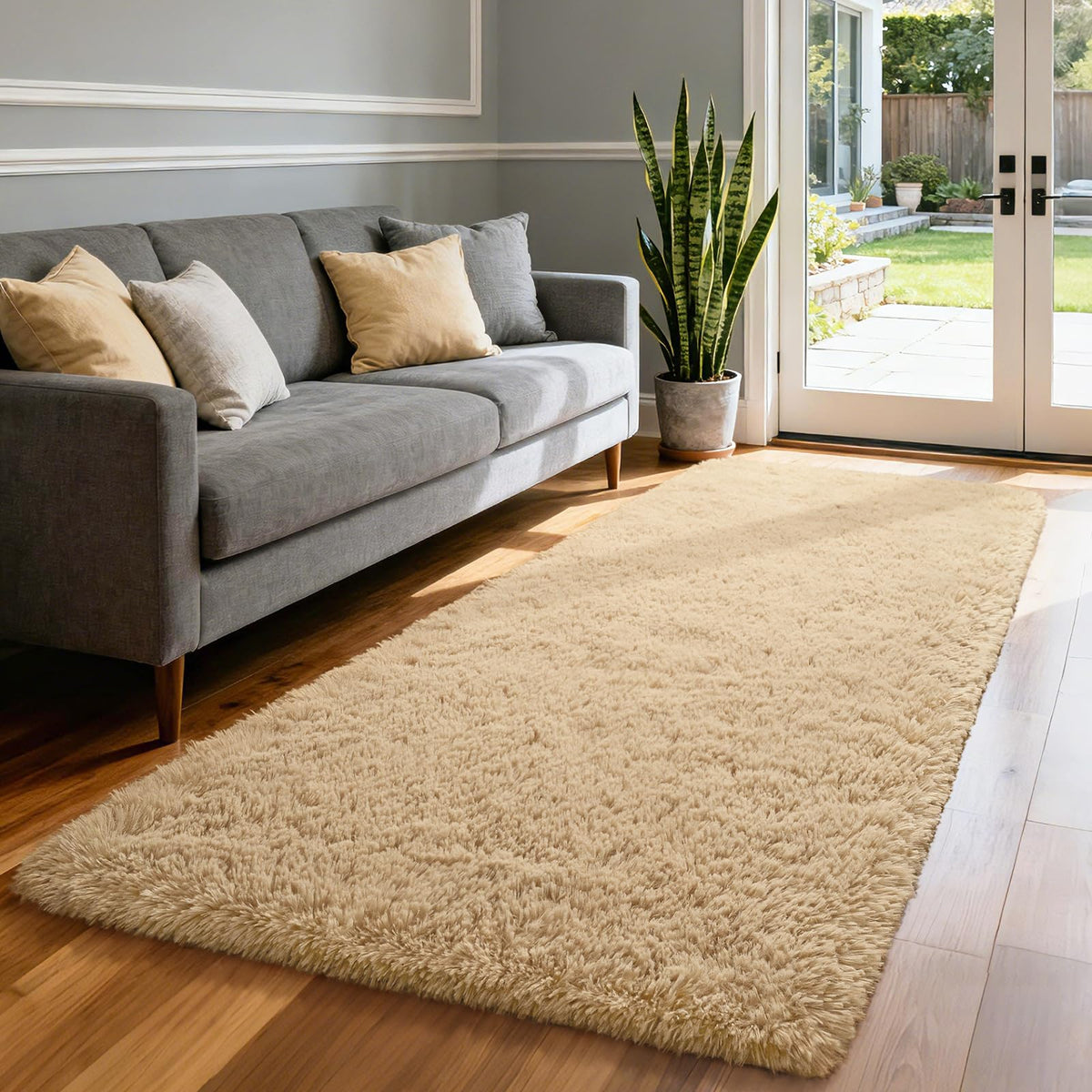 Merelax Soft Modern Indoor Large Shaggy Rug for Livingroom Bedroom Dorm Kids Room Home Decor, Non-Slip Plush Fluffy Furry Fur Area Rugs Comfy Nursery Accent Floor Carpet 9x12 Feet, Black