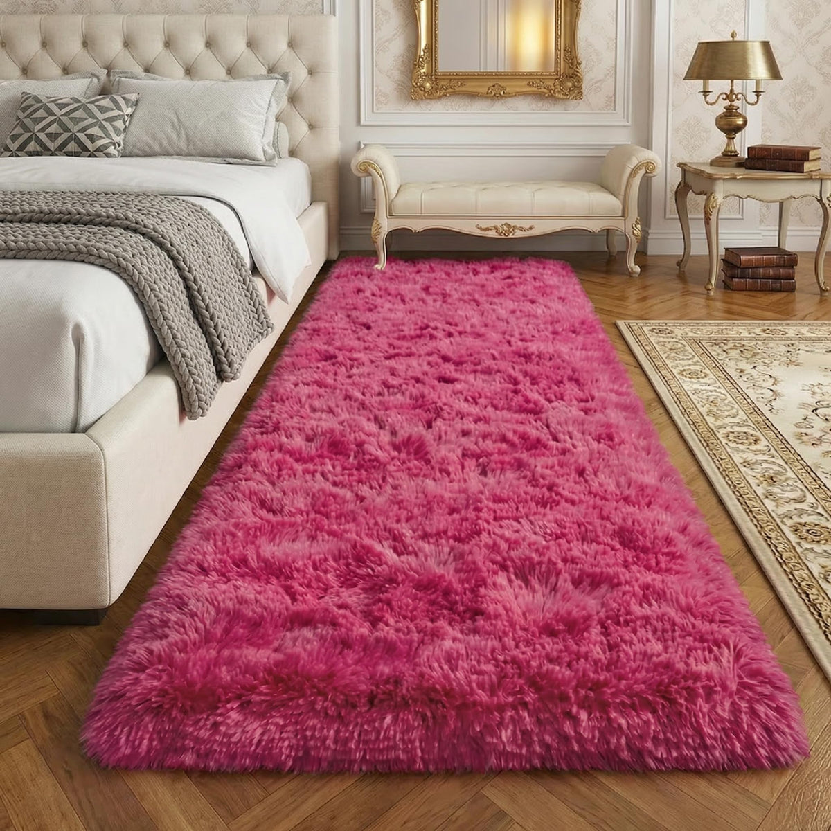 Orange 8x10 Area Rugs for Living Room Bedroom, Soft Plush Fluffy Large Rug
