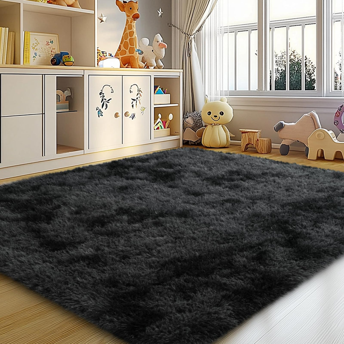 Mugorn Small Soft Shag Rugs for Bedroom, 4x6 Fluffy Area Rugs for Living Room