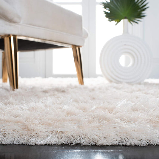 SAFAVIEH Paris Shag Rug 6'x9', Soft Plush Modern Ivory SG511-1212