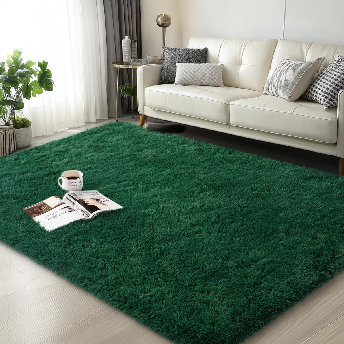 Mugorn Small Soft Shag Rugs for Bedroom, 4x6 Fluffy Area Rugs for Living Room