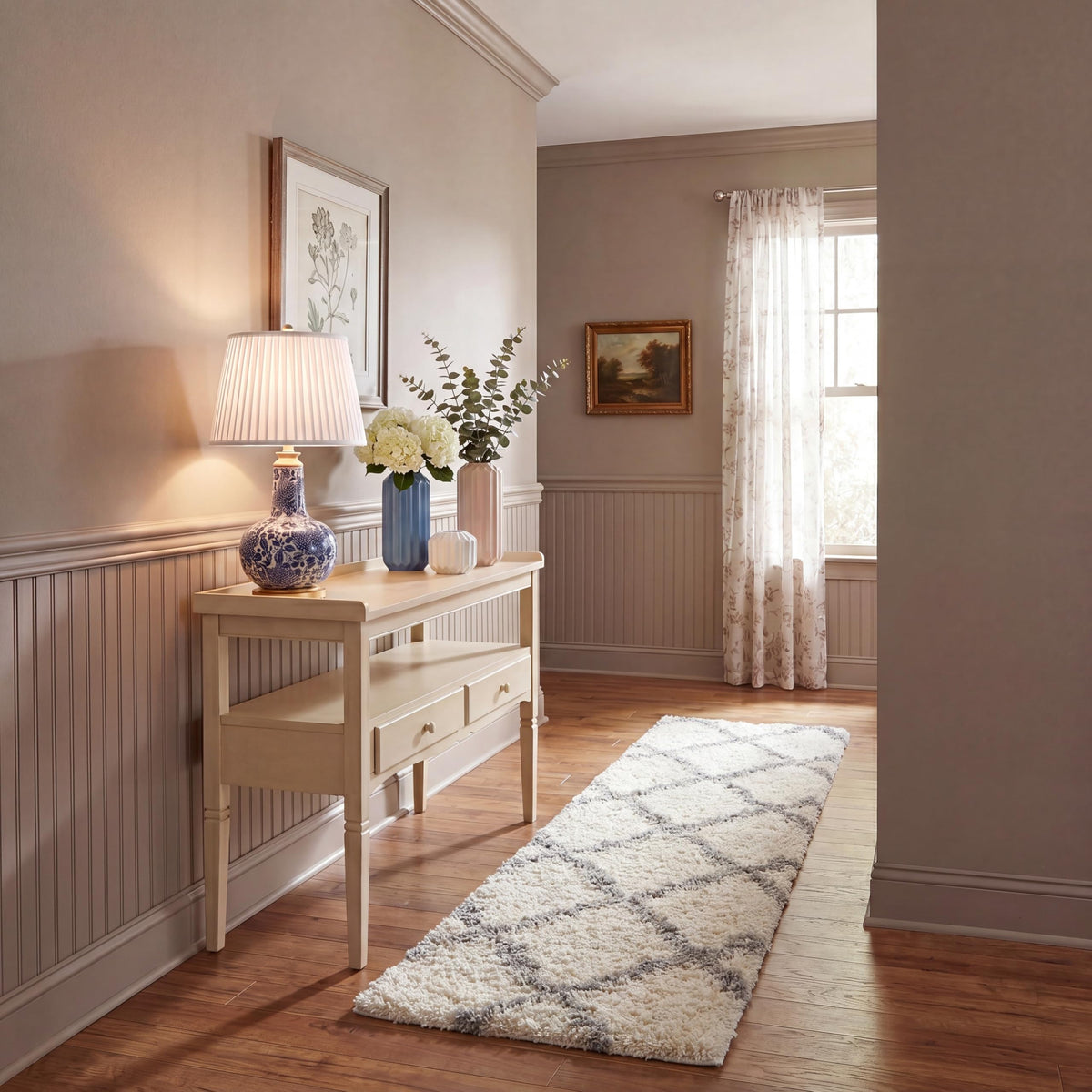 SAFAVIEH Dallas Shag Collection 8' x 10' Beige/Ivory SGD257D Trellis Non-Shedding Living Room Bedroom Dining Room Entryway Plush 1.5-inch Thick Area Rug