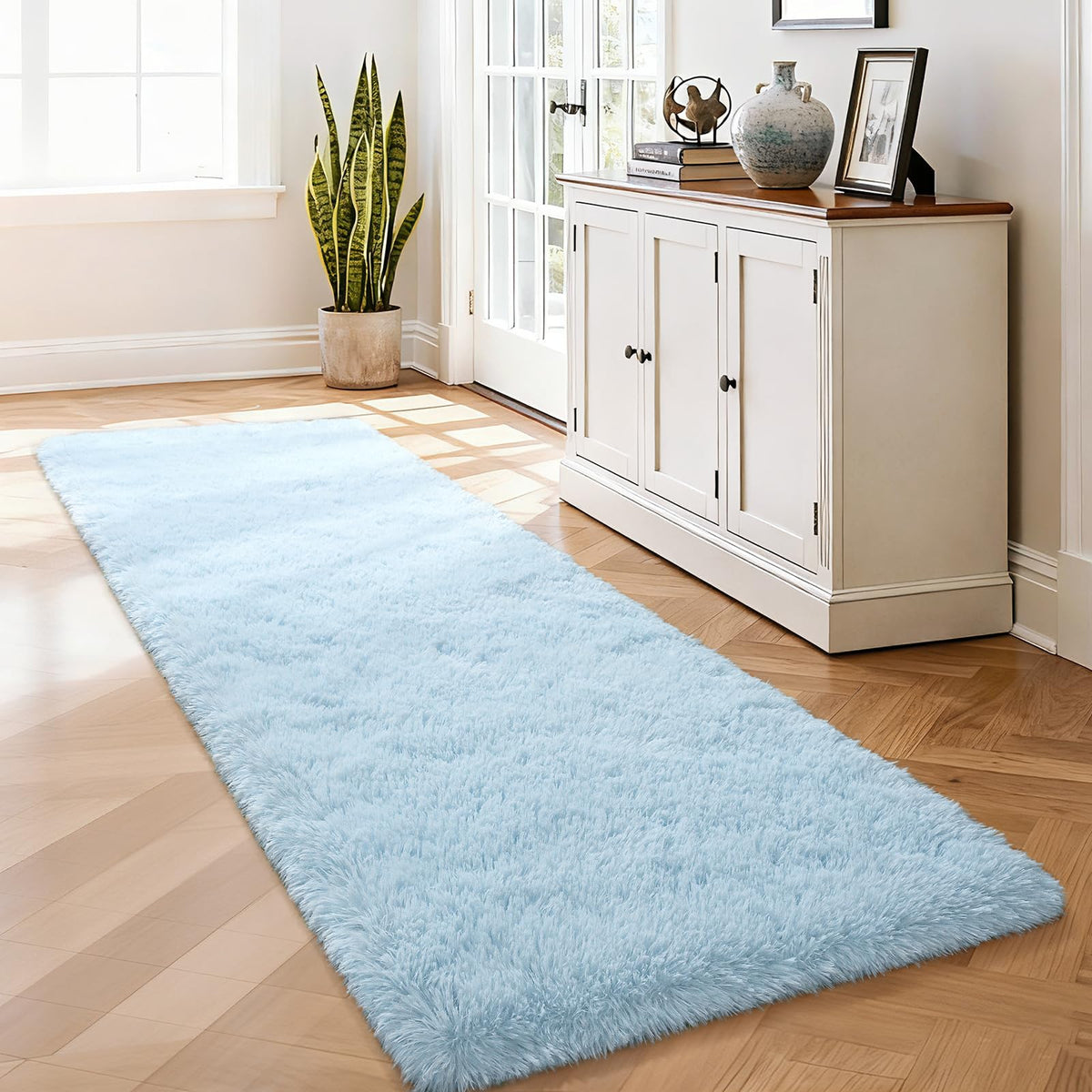 Merelax Soft Modern Indoor Large Shaggy Rug for Livingroom Bedroom Dorm Kids Room Home Decor, Non-Slip Plush Fluffy Furry Fur Area Rugs Comfy Nursery Accent Floor Carpet 9x12 Feet, Black