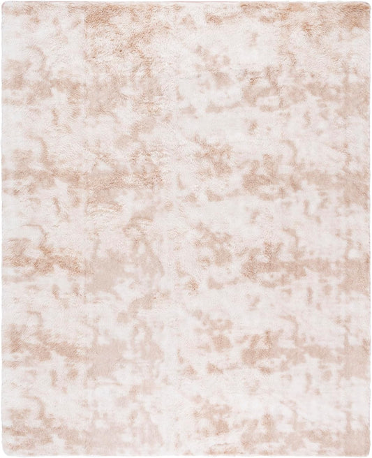 SAFAVIEH Rainbow Shag Collection Area Rug - 8' x 10', Light Beige, Slip Resistant, Non-Shedding & Easy Care, 1.6-inch Thick, Ideal for Living Room, Bedroom, Home Office, Dining Space (RBO100A-8)
