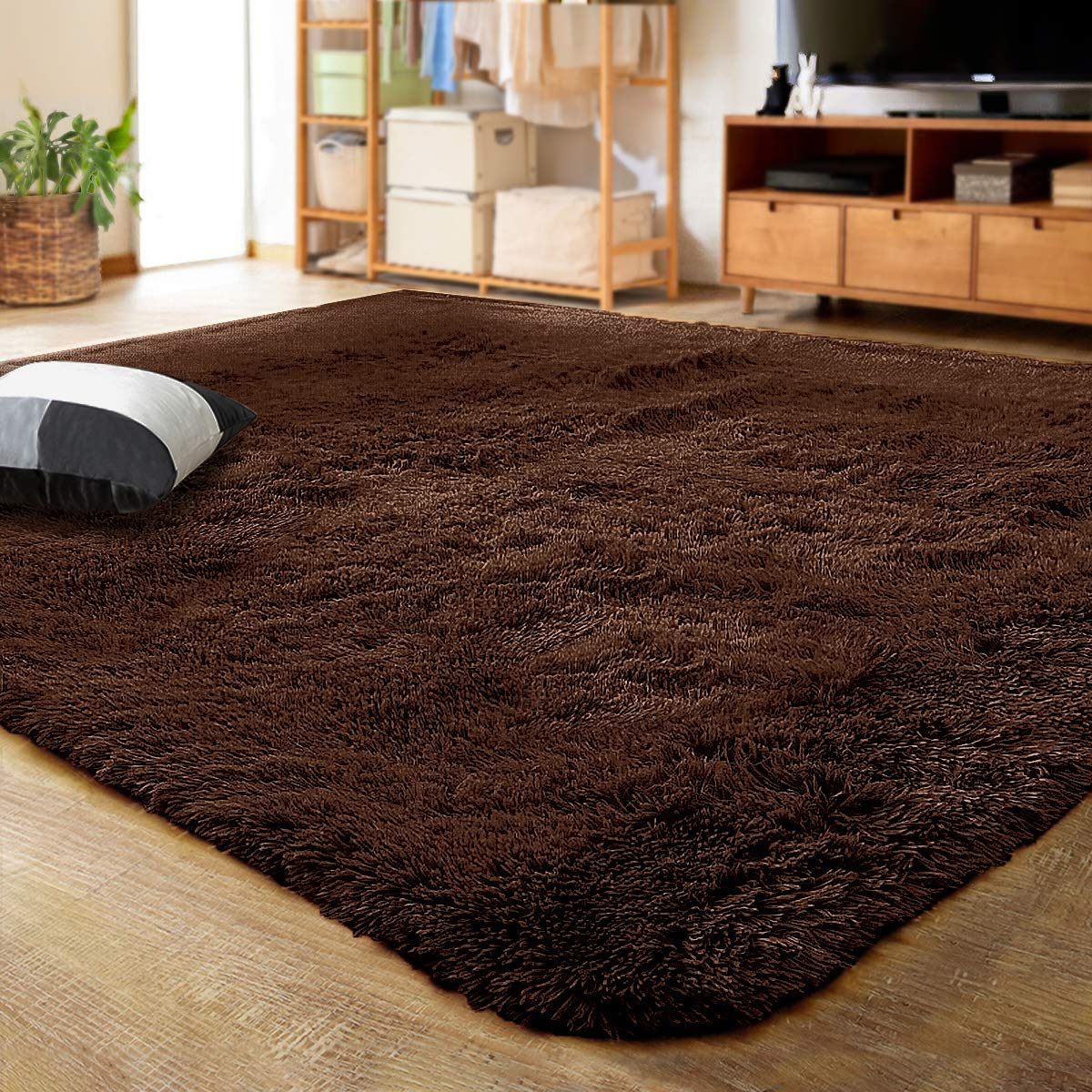LOCHAS Area Rugs Fluffy Living Room Carpets for Kids Bedroom 6x9, Cream