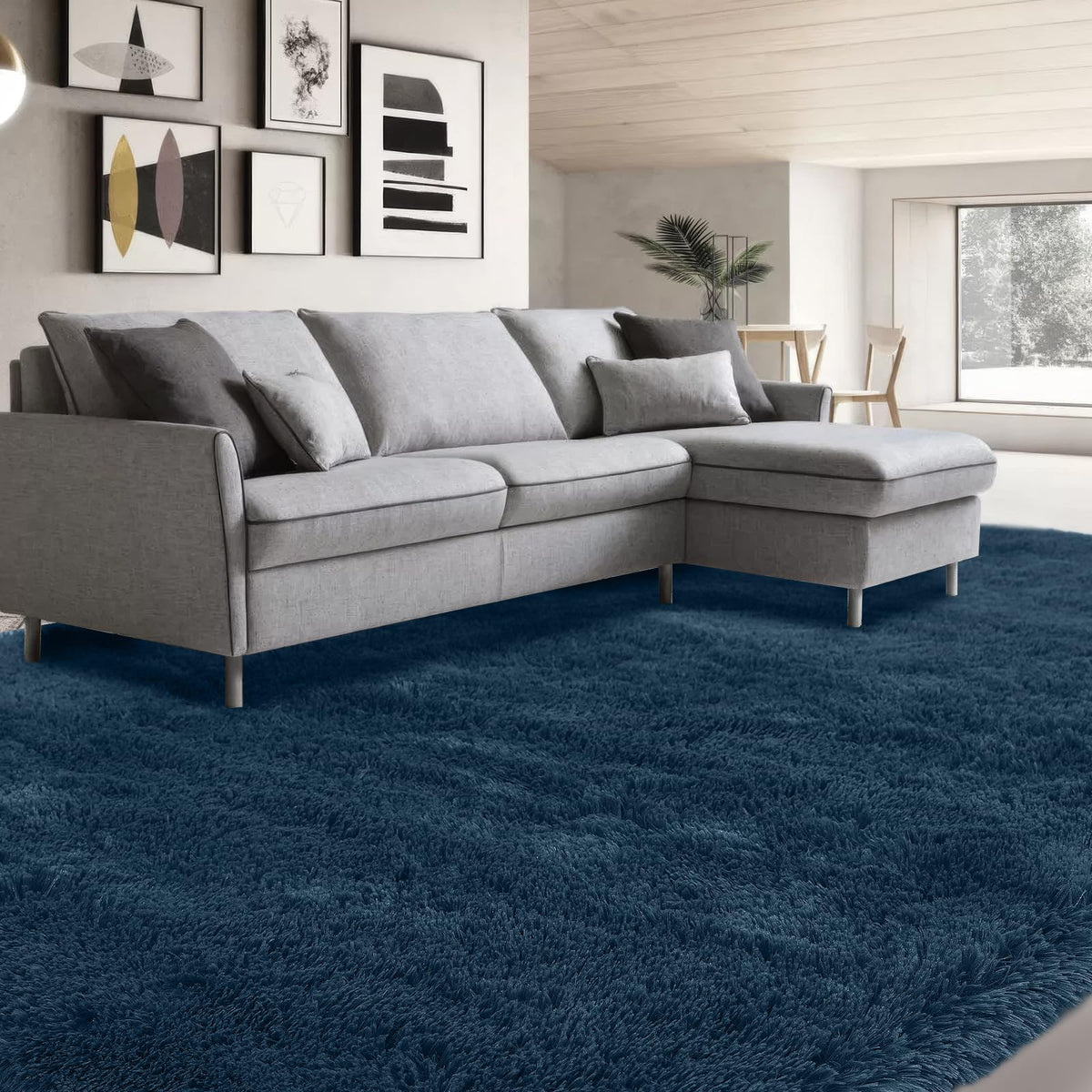 CAIYUECS White Fluffy Bedroom Rug 5x7 – Ultra Soft Shag Dorm Decor