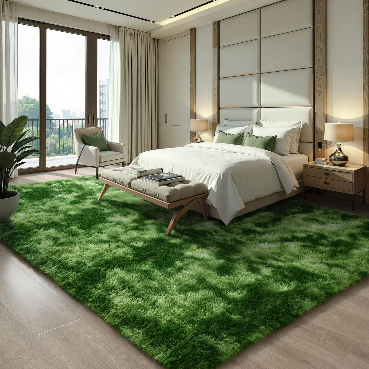EVOIONOS Area Rug for Bedroom Living Room, Machine Washable 5x7 Fluffy Shag Rug, Soft Plush Non Slip Carpet for Indoor Floor Bedside Nursery Kids Girls Room Dorm, Home Decor Aesthetic, ‌Tie-Dye Camel