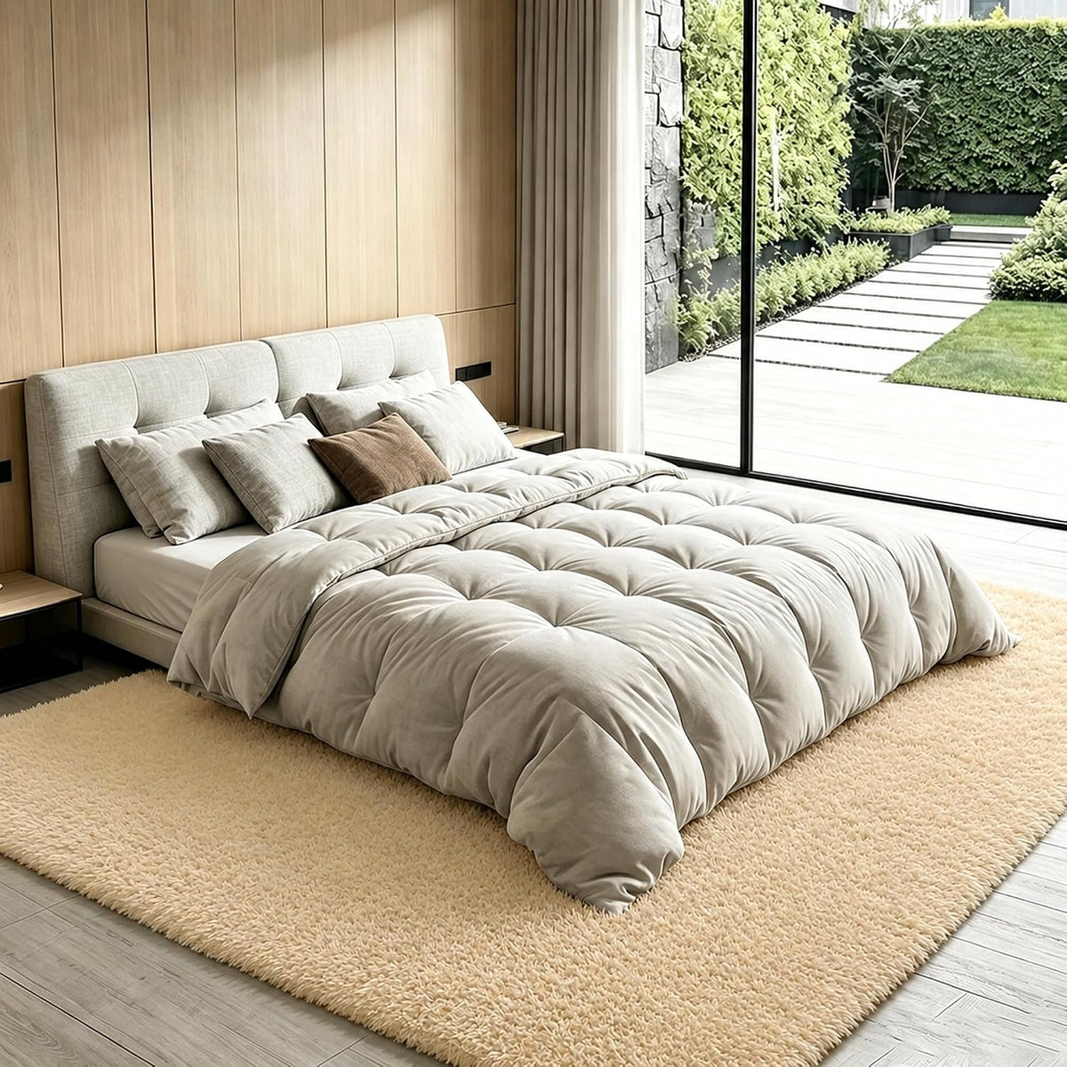 8x10 Area Rugs for Living Room, Large Fluffy Soft Shag Rug, Non-Slip Thick Fuzzy Plush Rug, Non-Shedding High Pile Furry Floor Indoor Carpet for Kids Room Nursery Dorm Home Decor(Beige)