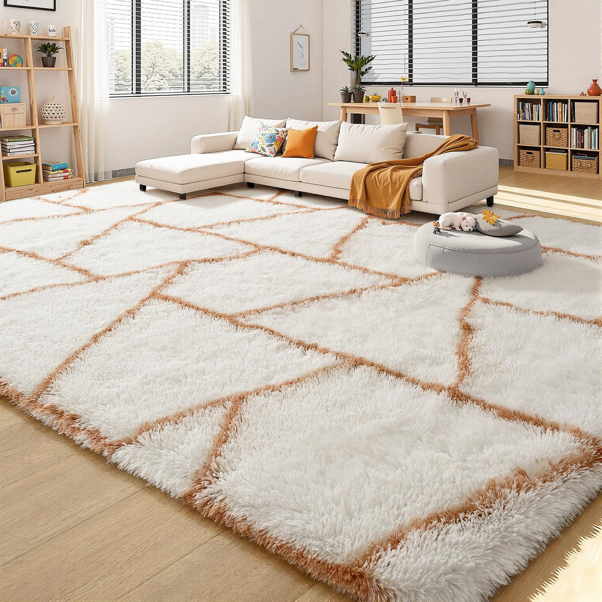 5x7 Plush Burgundy Red Area Rug