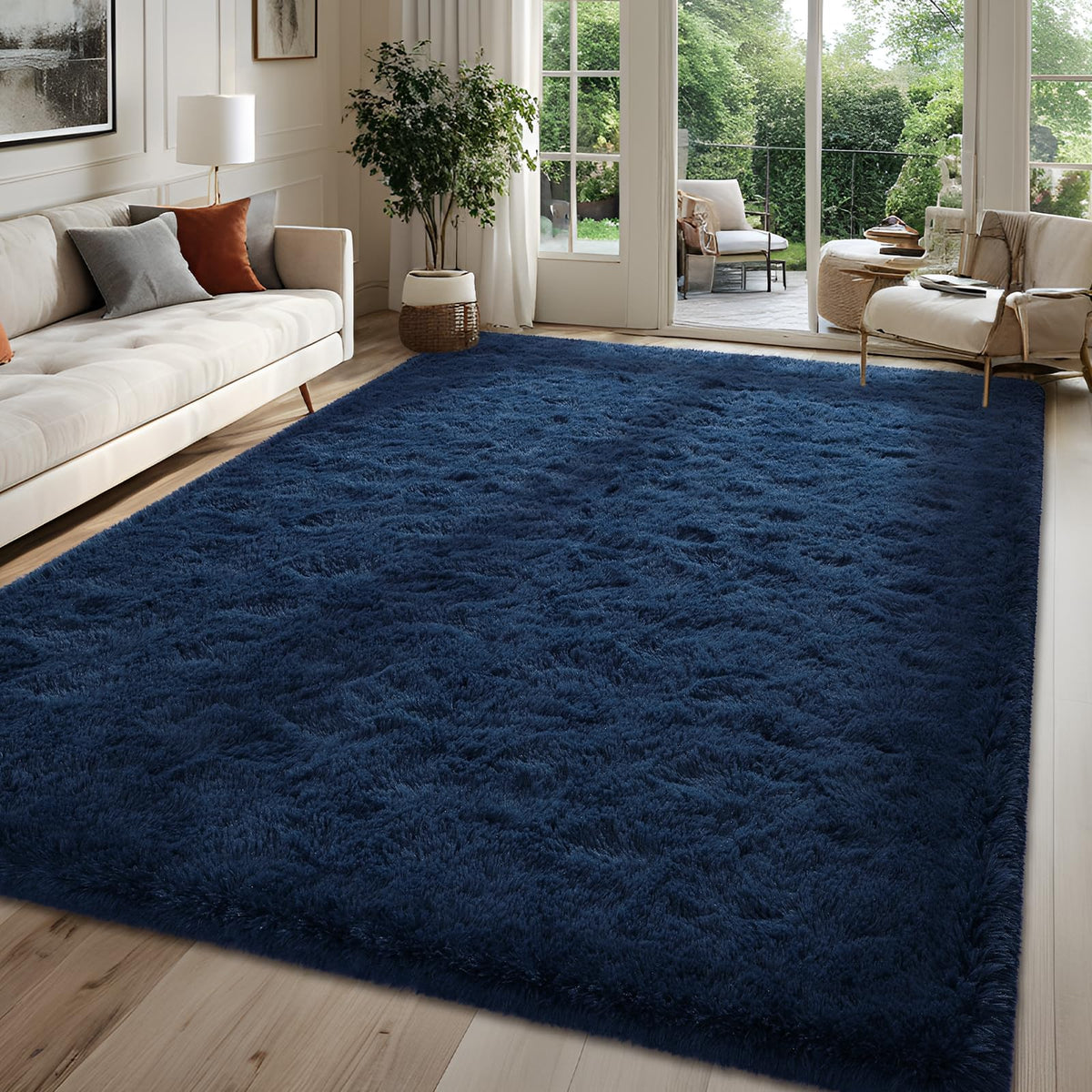 5x7 Plush Burgundy Red Area Rug