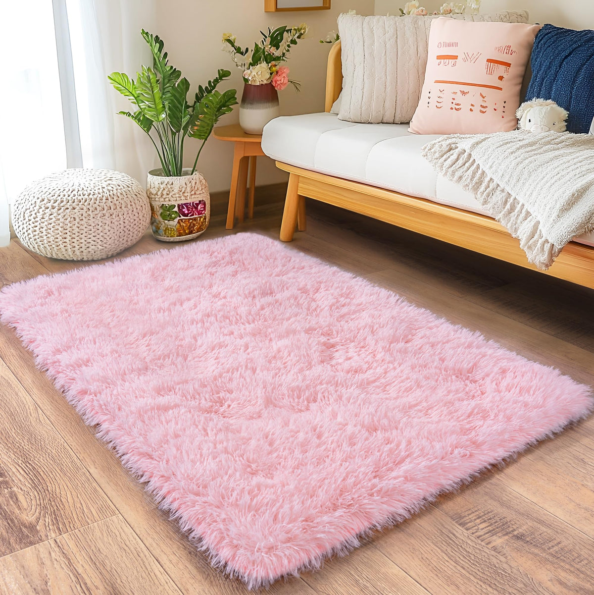 8x10 Area Rugs for Living Room, Ultra Soft Large Shag Black Bedroom Rug Upgrade Non-Slip Plush Modern Fluffy Carpet for Kids Boys Girls Room Home Decor Aesthetic