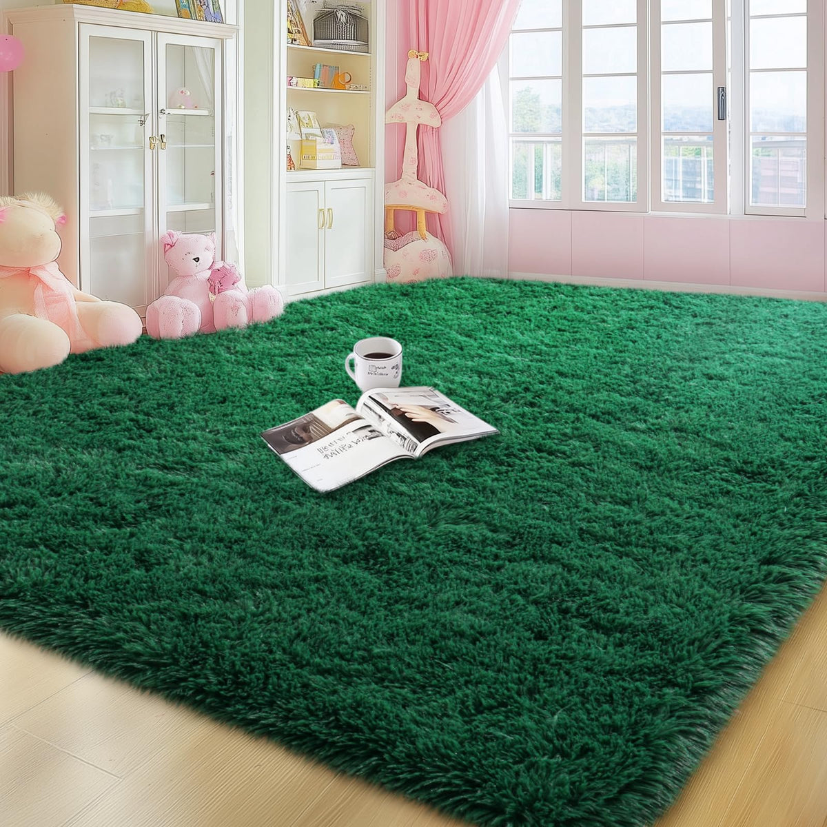 qulint Large Area Rug for Living Room 10x14, Fluffy Tan Rug for Bedroom