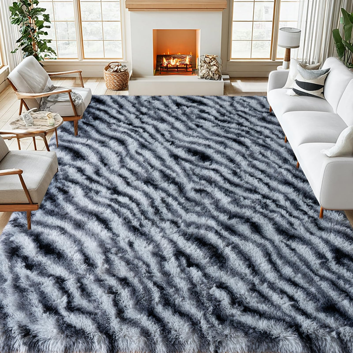 qulint Large Area Rug for Living Room 10x14, Fluffy Tan Rug for Bedroom