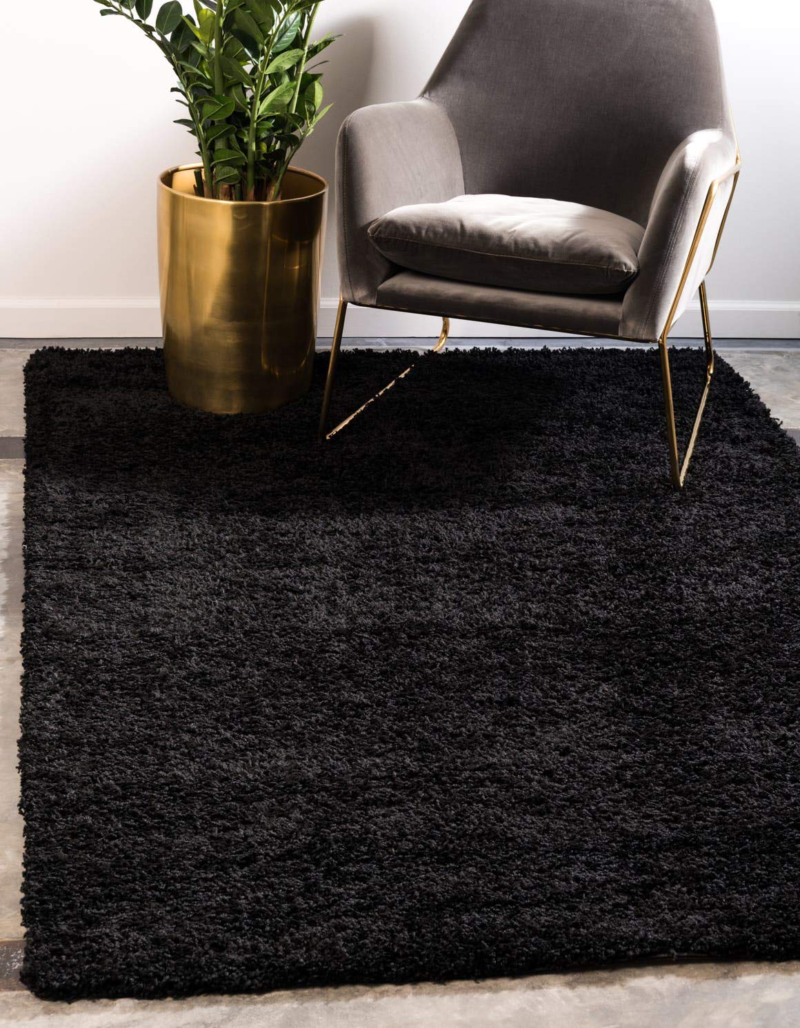 Unique Loom Solid Shag Collection Area Rug (8' x 10' Rectangle, Sandy Brown)