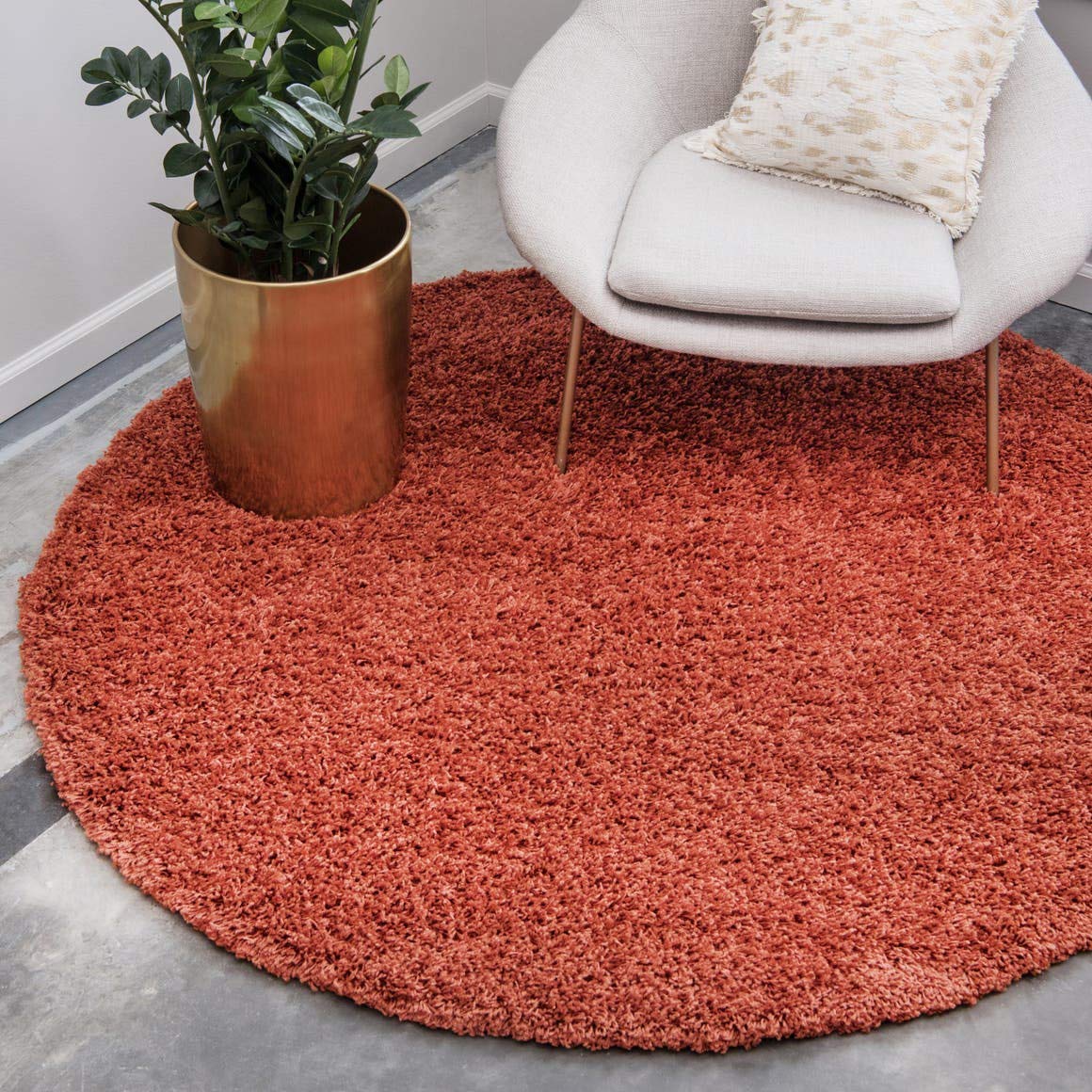 Unique Loom Solid Shag Collection Area Rug (8' x 10' Rectangle, Sandy Brown)
