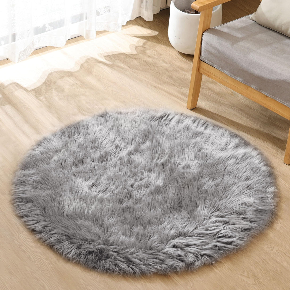 ORINOVA Beige Shag Faux Sheepskin Washable 4X6 Fur Rug for Living Room Bedroom Fluffy Furry Area Rug Rectangle Nursery Decor Rug