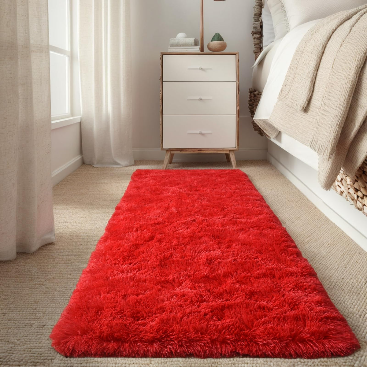 Orange 8x10 Area Rugs for Living Room Bedroom, Soft Plush Fluffy Large Rug