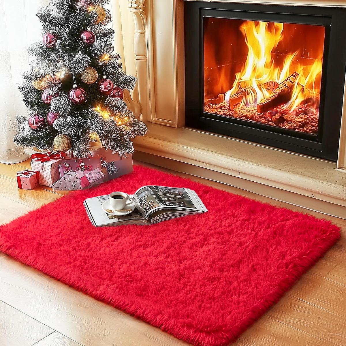 8x10 Shag Area Rug for Living Room, Fluffy Plush Rug Non-Slip Floor Carpet