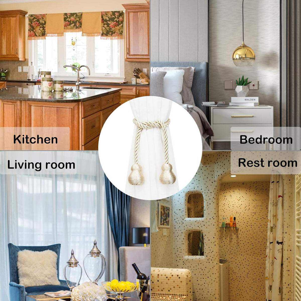 Magnetic Curtain Tiebacks Decorative Curtain Holders for Drapes Nieffeiy