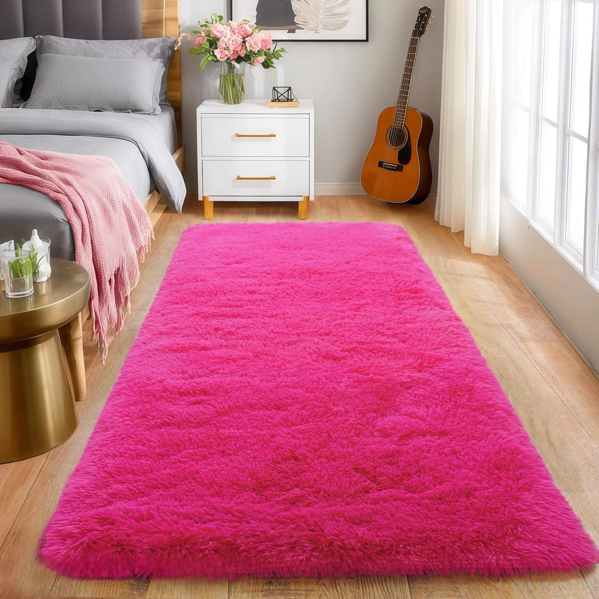 Pionblank 8x10 Rug for Living Room, Fluffy Large Area Rug, Cream White