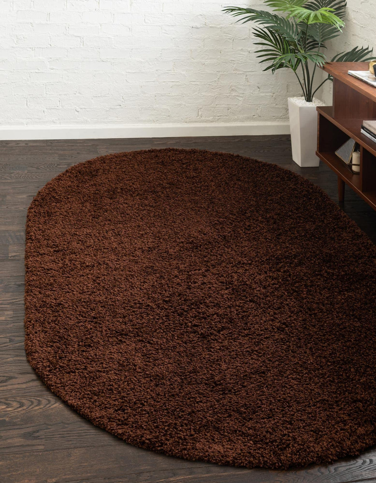 Unique Loom Solid Shag Collection Area Rug (8' x 10' Rectangle, Sandy Brown)