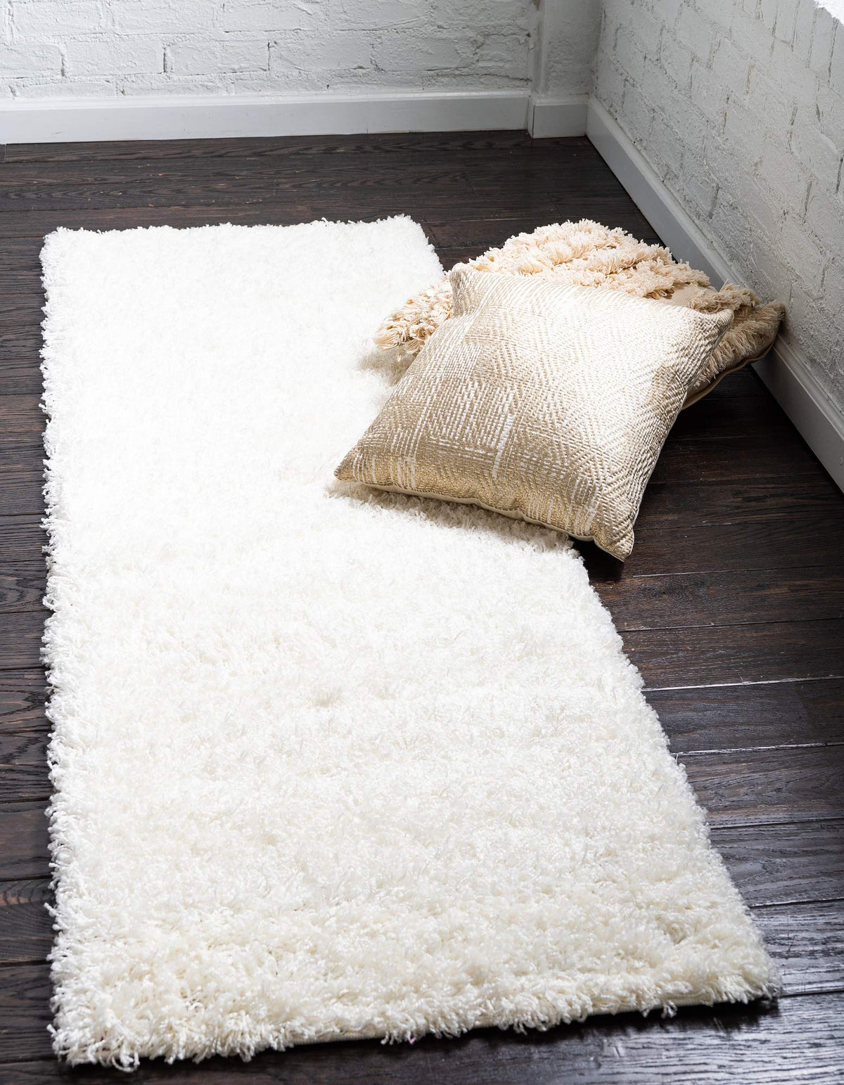 Unique Loom Solid Shag Collection Area Rug (8' x 10' Rectangle, Sandy Brown)