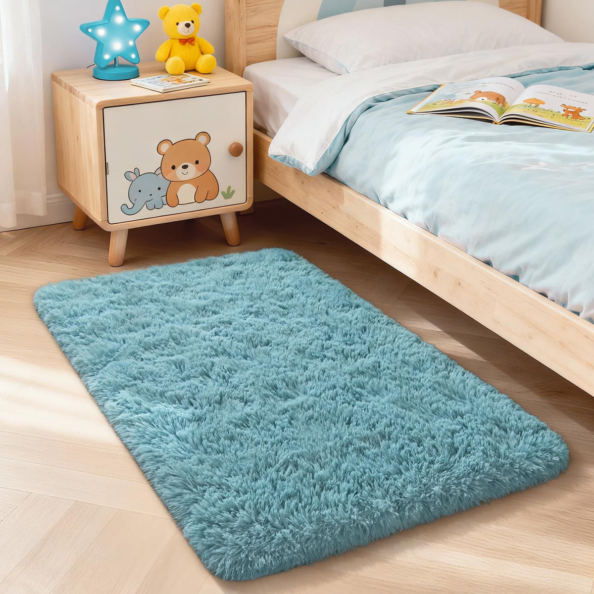 Merelax Soft Modern Indoor Large Shaggy Rug for Livingroom Bedroom Dorm Kids Room Home Decor, Non-Slip Plush Fluffy Furry Fur Area Rugs Comfy Nursery Accent Floor Carpet 9x12 Feet, Black