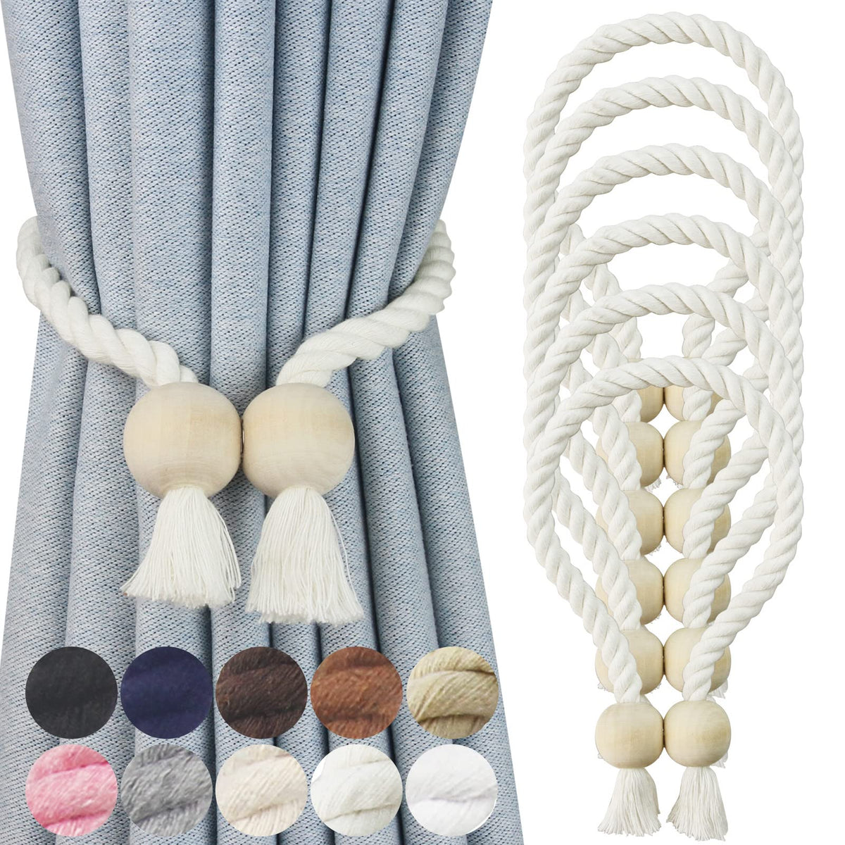 Magnetic Curtain Tiebacks Decorative Tie Back Drapes Holdbacks Nieffeiy