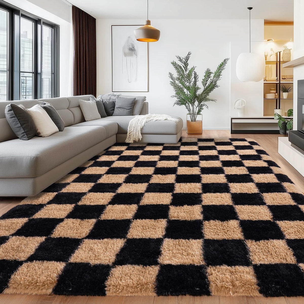 8x10 Shag Area Rug for Living Room, Fluffy Plush Rug Non-Slip Floor Carpet