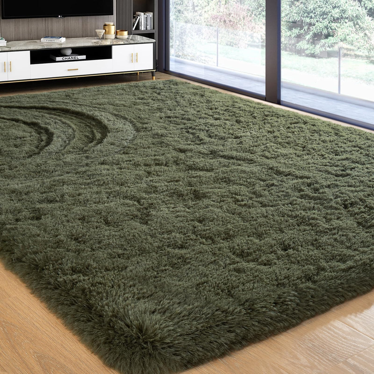 Softlife Dark Purple Area Rug for Bedroom, Fluffy Shag Plush 3x5 Rugs for Living Room Girls, Shaggy Throw Soft Fuzzy Small Kids Carpet for Dorm Bedside Ultra Cozy Non-Slip Indoor Decor