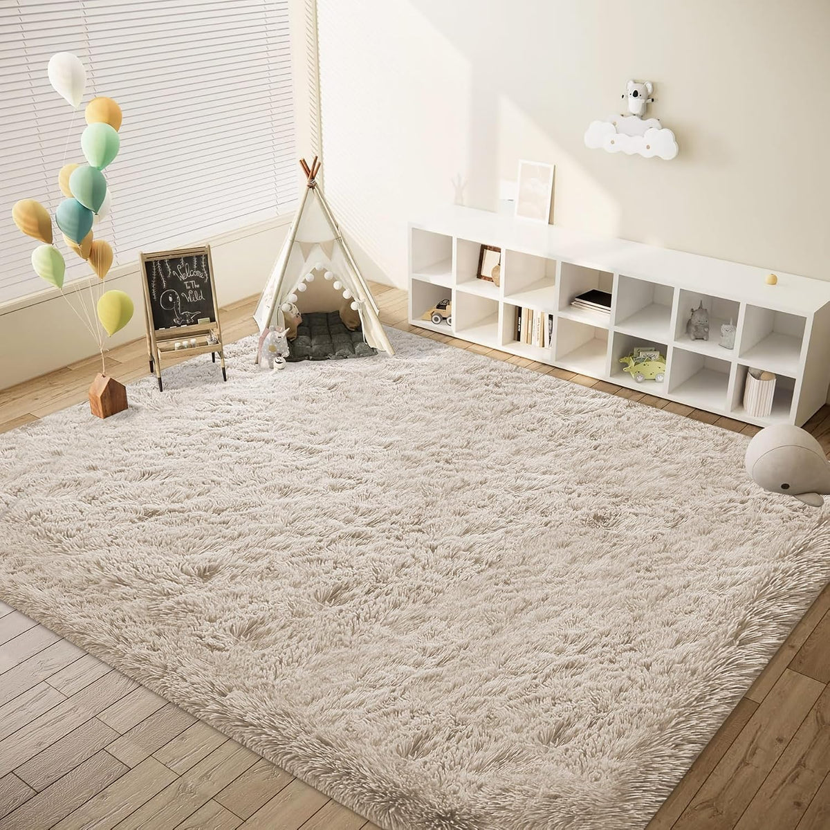 8x10 Area Rugs for Living Room: Fluffy Shag Soft Washable Rug Large Fuzzy Plush Indoor Carpet for Bedroom Nursery Playroom Kids Girls Boys Room (Camel, 8'x10')