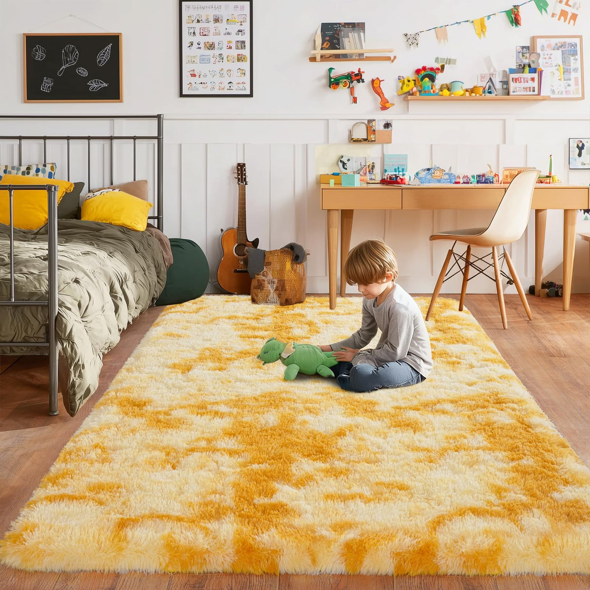 Pionblank 8x10 Rug for Living Room, Fluffy Large Area Rug, Cream White