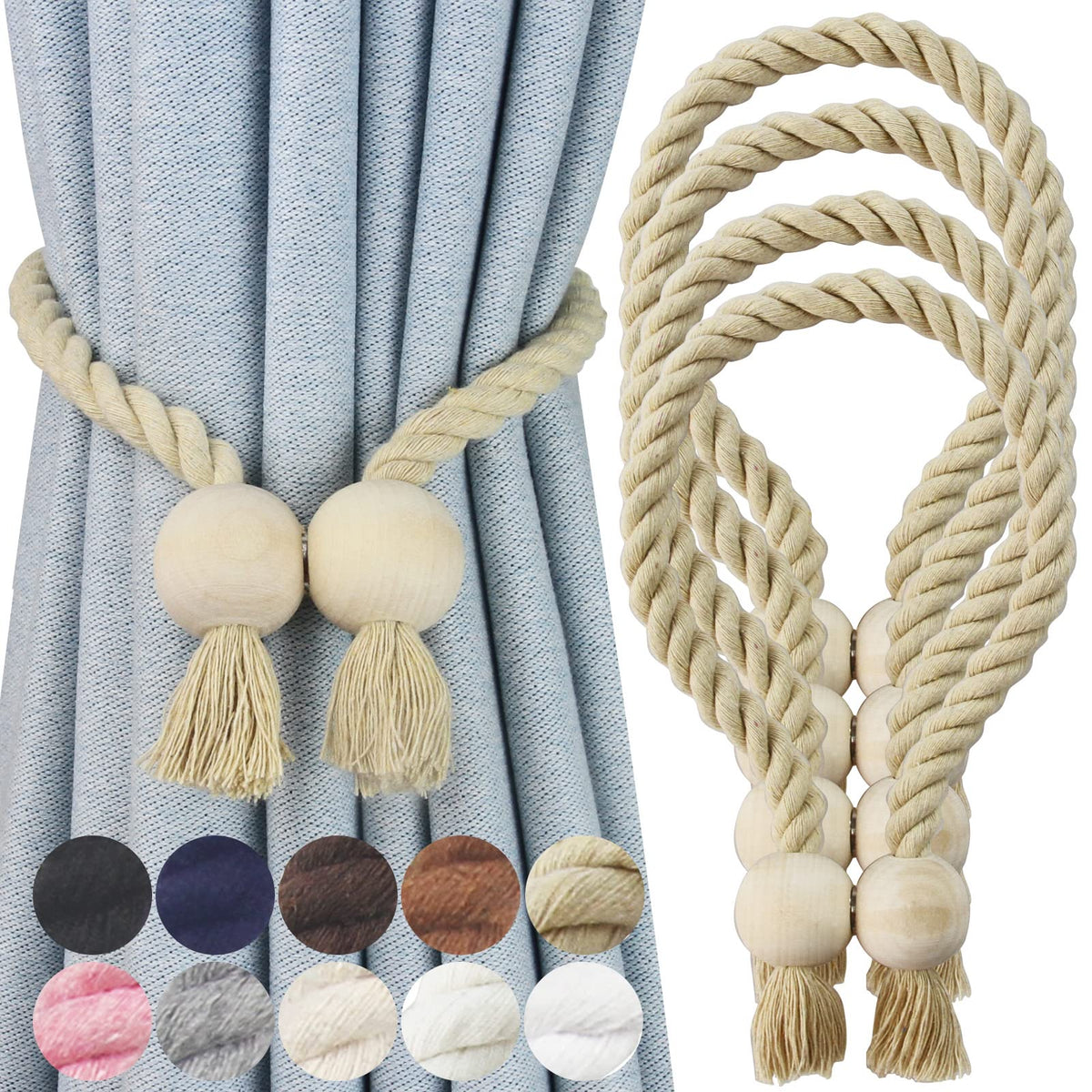 Magnetic Curtain Tiebacks Decorative Tie Back Drapes Holdbacks Nieffeiy