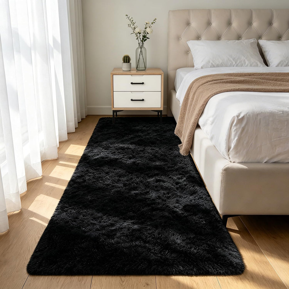 Shag Area Rugs for Bedroom Living Room,8X10 Ultra Soft Fluffy Area Rugs for Dorm,Indoor Carpet Plush Rugs for Living Room Home Decor,Tie-Dye Grey