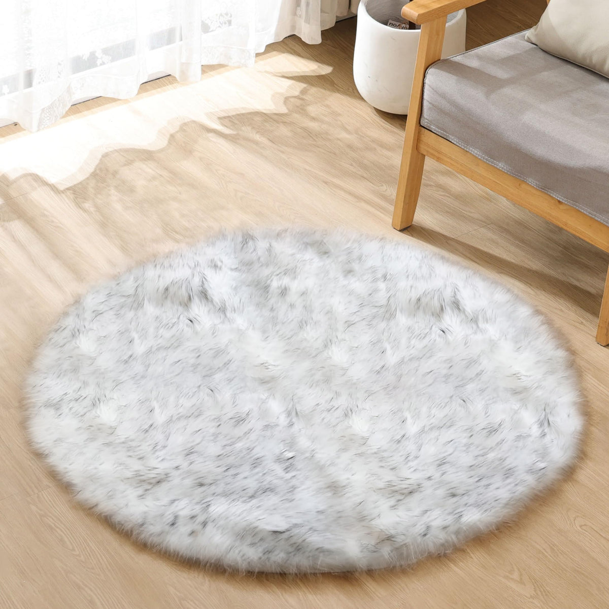 ORINOVA Beige Shag Faux Sheepskin Washable 4X6 Fur Rug for Living Room Bedroom Fluffy Furry Area Rug Rectangle Nursery Decor Rug