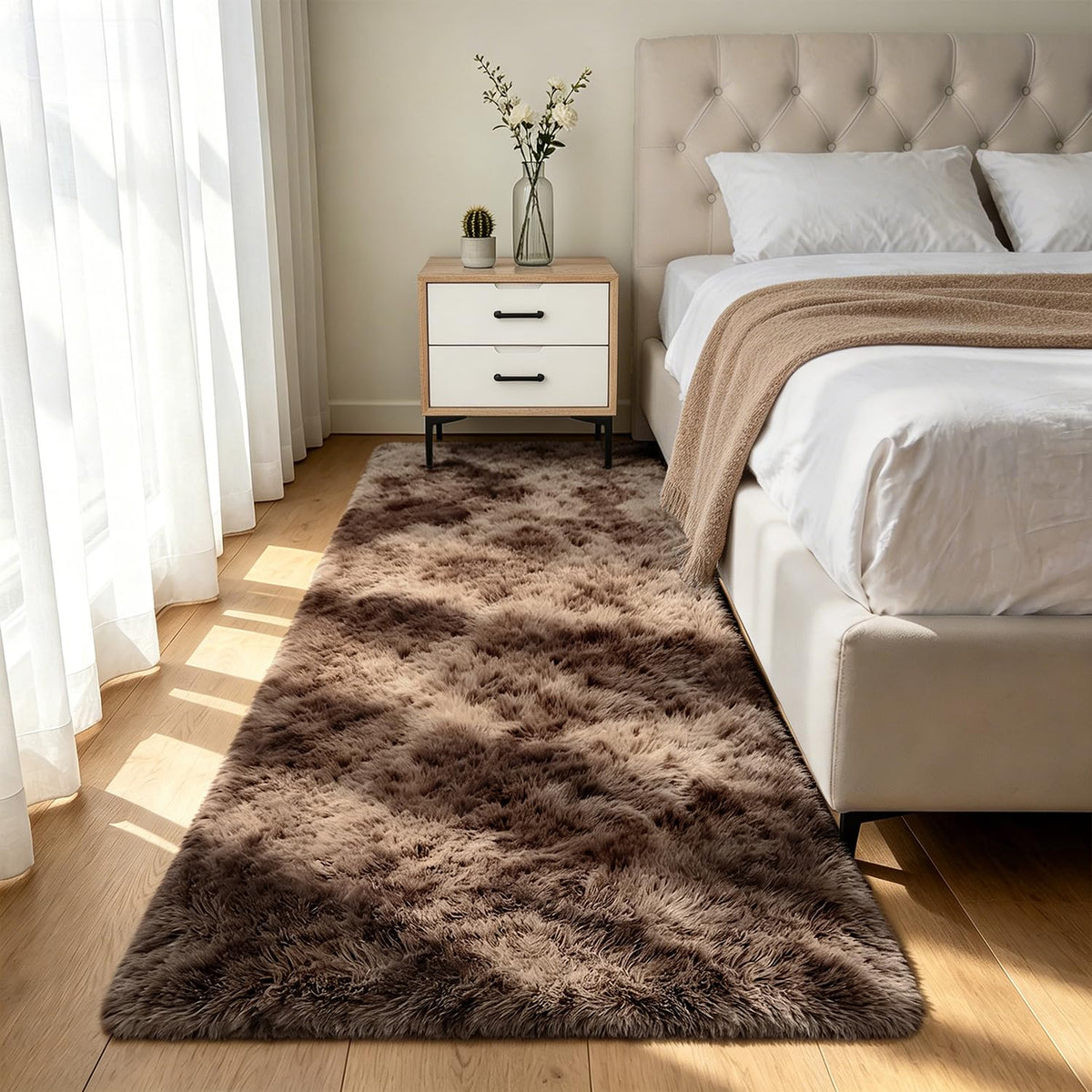 Shag Area Rugs for Bedroom Living Room,8X10 Ultra Soft Fluffy Area Rugs for Dorm,Indoor Carpet Plush Rugs for Living Room Home Decor,Tie-Dye Grey