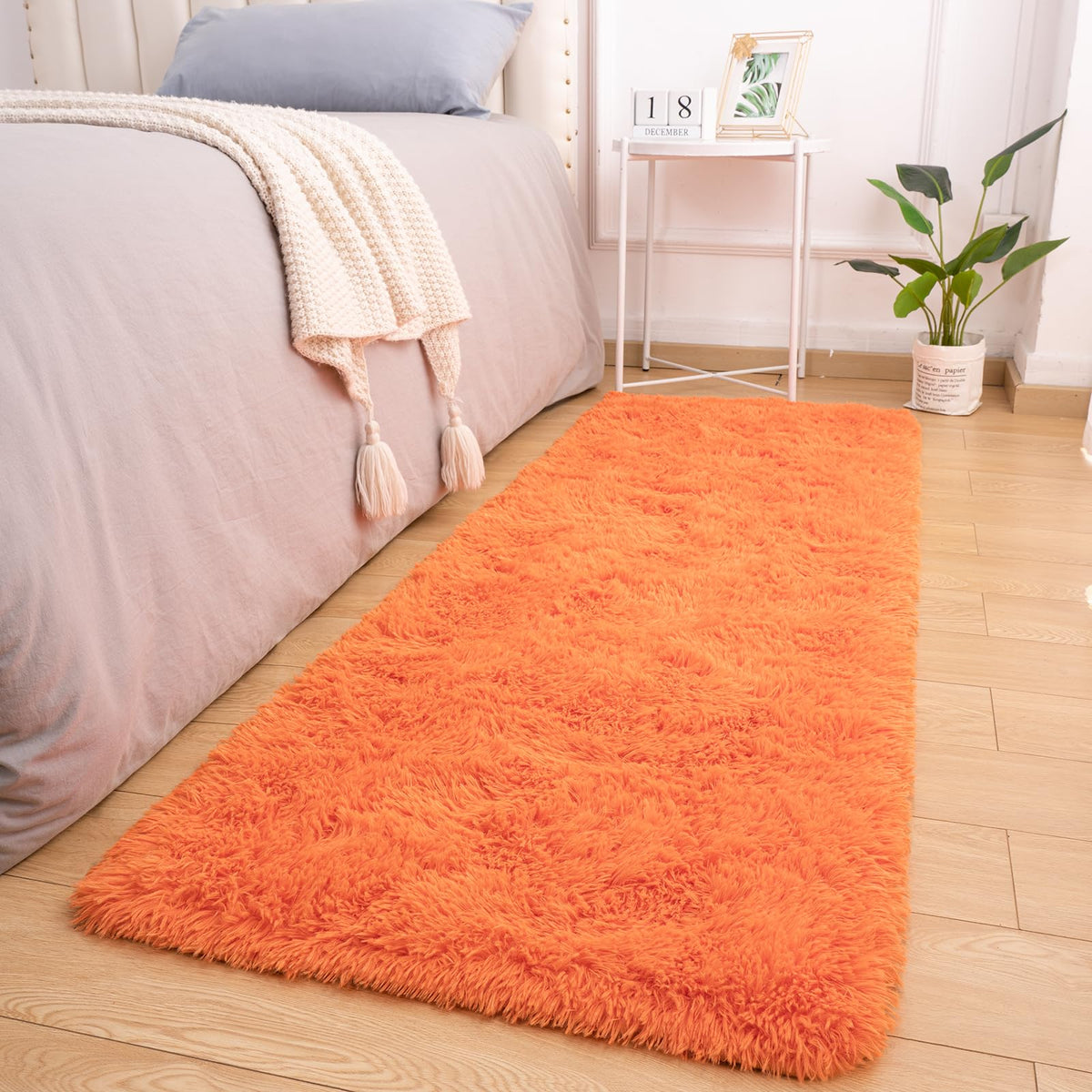 Softlife Dark Purple Area Rug for Bedroom, Fluffy Shag Plush 3x5 Rugs for Living Room Girls, Shaggy Throw Soft Fuzzy Small Kids Carpet for Dorm Bedside Ultra Cozy Non-Slip Indoor Decor
