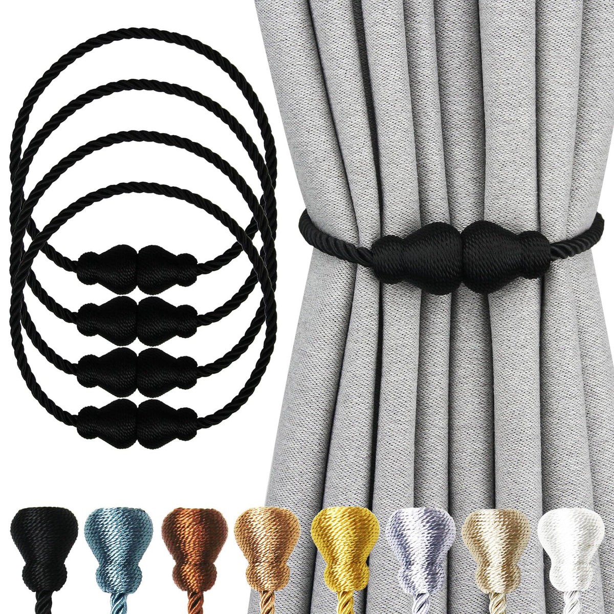 Magnetic Curtain Tiebacks Decorative Curtain Holders for Drapes Nieffeiy