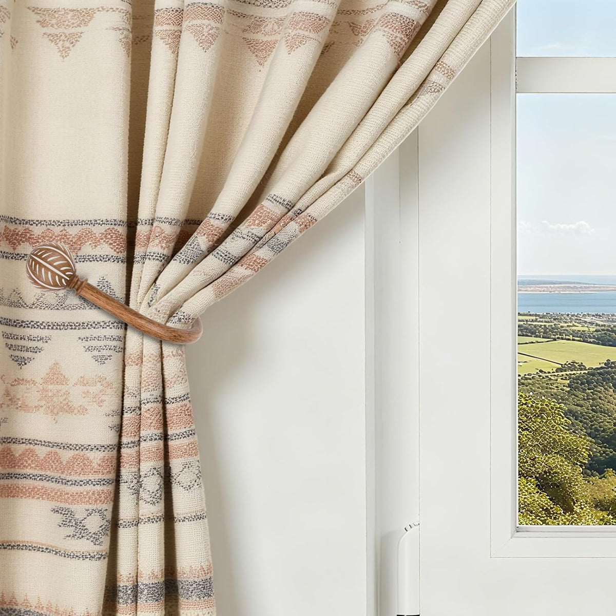 KAMANINA Wood Curtain Holdbacks 2pcs Small