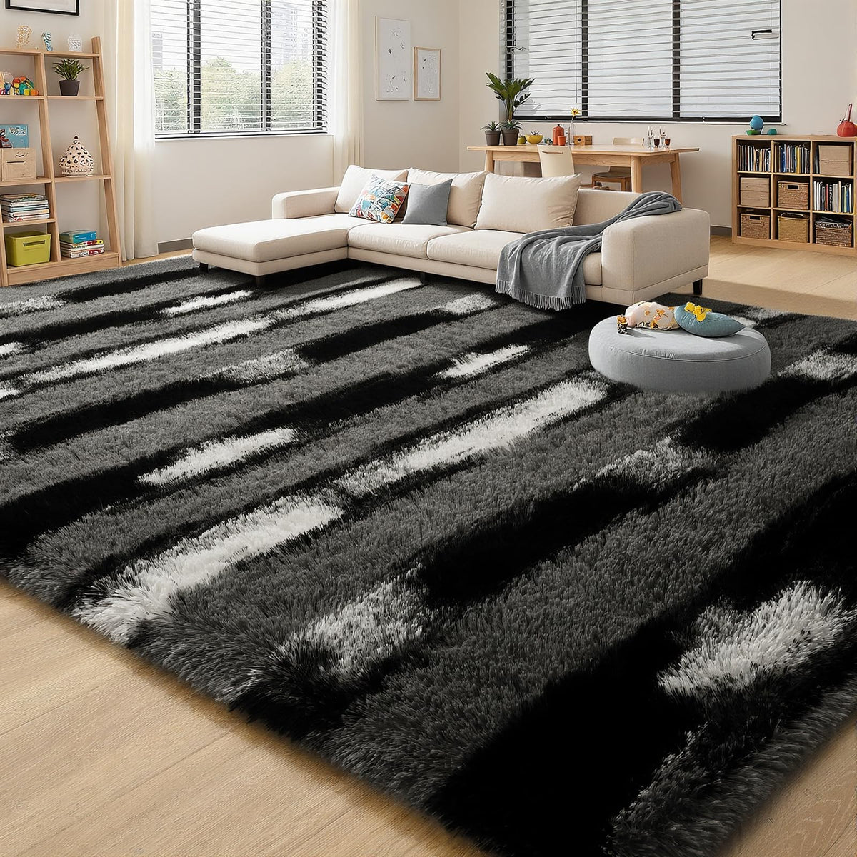 5x7 Plush Burgundy Red Area Rug